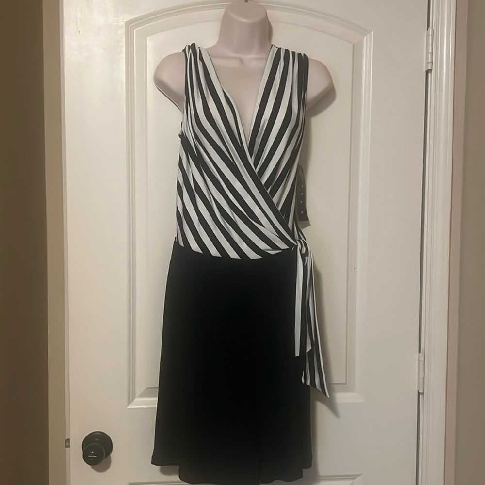 Tiana B Black White Striped Stretchy Romper NWT 💰
